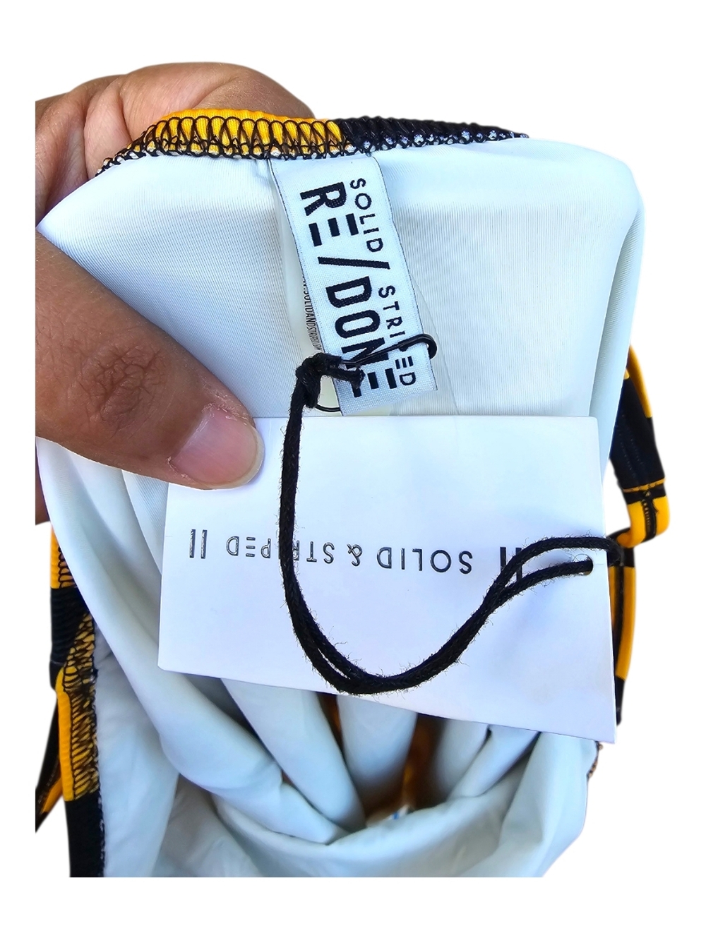 NWT Solid & Striped X Re/Done Yellow Black Checkerboard One-Piece Swim Suit - Picture 7 of 8